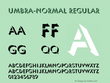Umbra-Normal Regular Unknown Font Sample