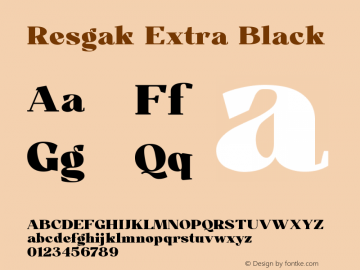 Resgak-ExtraBlack Version 1.000 Font Sample