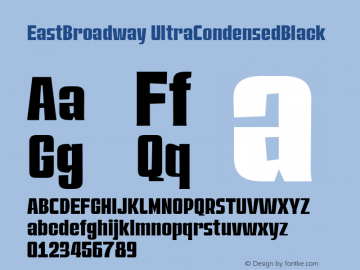 EastBroadway UltraCondensedBlack Version 1.000;hotconv 1.0.109;makeotfexe 2.5.65596 Font Sample