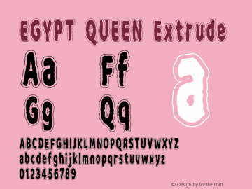 EGYPT QUEEN Extrude Version 1.000 Font Sample