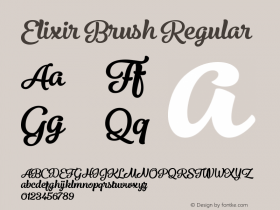 ElixirBrush Version 1.000 Font Sample