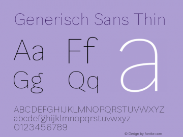 Generisch Sans Thin Version 1.000 | wf-rip DC20190920图片样张