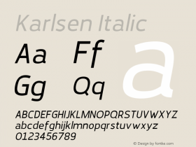 Karlsen Italic Version 1.000图片样张