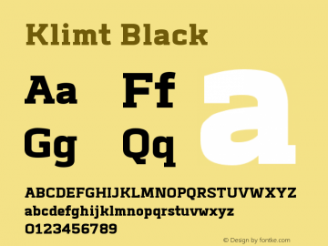 Klimt-Black Version 1.000 Font Sample