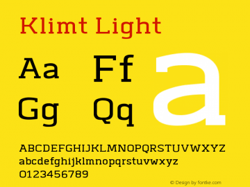 Klimt-Light Version 1.000 Font Sample