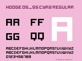 hooge 05_55 Cyr2 Regular Version 1.2; 2001 Font Sample