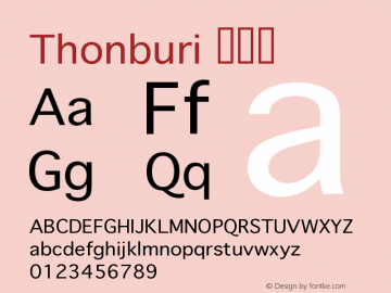 Thonburi 常规体  Font Sample