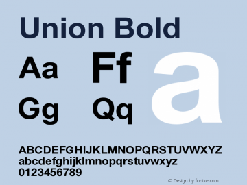 Union-Bold Version 1.000 Font Sample