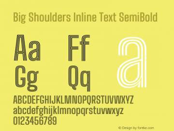 Big Shoulders Inline Text SemiBold Version 1.000图片样张