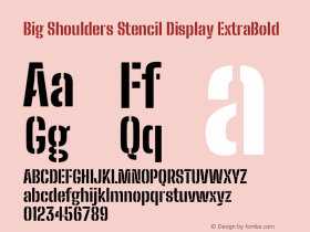 Big Shoulders Stencil Display ExtraBold Version 1.000 Font Sample