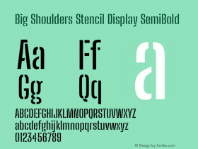 Big Shoulders Stencil Display SemiBold Version 1.000 Font Sample