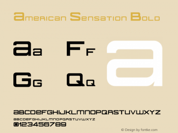 American Sensation Bold Version 2.111;November 22, 2020;FontCreator 13.0.0.2683 64-bit Font Sample
