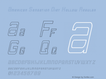 American Sensation Diet Hollow Regular Version 2.111;November 23, 2020;FontCreator 13.0.0.2683 64-bit图片样张