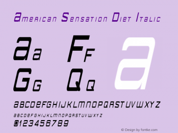 American Sensation Diet Italic Version 2.111;November 23, 2020;FontCreator 13.0.0.2683 64-bit Font Sample