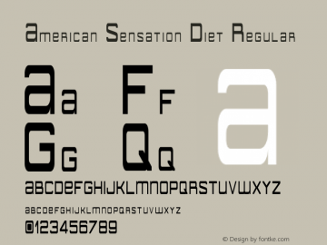 American Sensation Diet Version 2.111;November 22, 2020;FontCreator 13.0.0.2683 64-bit图片样张