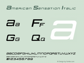 American Sensation Italic Version 2.111;November 22, 2020;FontCreator 13.0.0.2683 64-bit图片样张