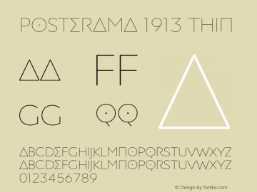 Posterama 1913 Thin Version 1.00 Font Sample