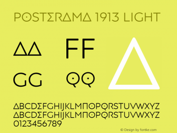 Posterama 1913 Light Version 1.00 Font Sample