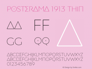 Posterama 1913 Thin Version 1.00 Font Sample