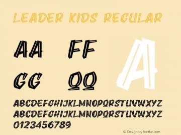 Leader Kids Version 1.00;June 20, 2020;FontCreator 11.5.0.2430 64-bit图片样张