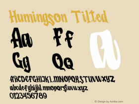 Humingson Tilted Version 1.00;July 16, 2020;FontCreator 12.0.0.2563 64-bit图片样张
