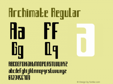 Archimate Version 1.00;September 2, 2020;FontCreator 12.0.0.2525 64-bit Font Sample