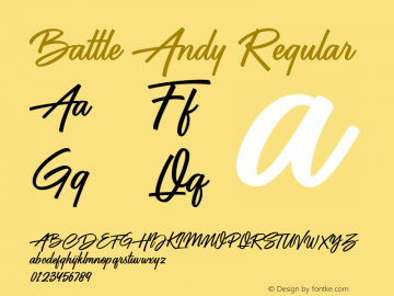 Battle Andy Version 1.00;September 5, 2020;FontCreator 12.0.0.2563 64-bit Font Sample
