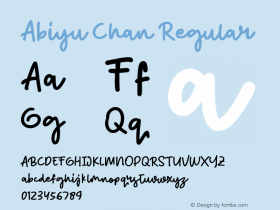 Abiyu Chan Version 1.00;September 5, 2020;FontCreator 12.0.0.2563 64-bit Font Sample