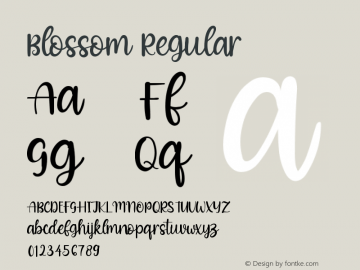 Blossom Version 1.00;September 6, 2020;FontCreator 12.0.0.2563 64-bit图片样张