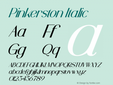 Pinkerston Italic Version 1.00;September 14, 2020;FontCreator 12.0.0.2563 64-bit Font Sample