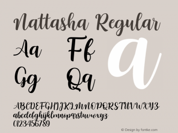 Nattasha Version 1.00;September 23, 2020;FontCreator 13.0.0.2670 64-bit图片样张