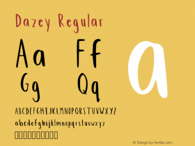 Dazey Regular Version 001.001 Font Sample