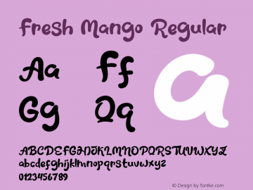 Fresh Mango Version 1.000 Font Sample