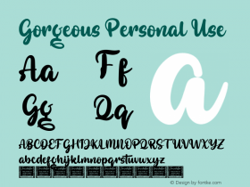 Gorgeous Personal Use Version 1.001;Fontself Maker 3.5.2图片样张
