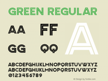 Green Regular Version 1.000 Font Sample