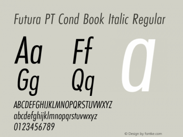 Futura PT Cond Book Oblique Version 1.007图片样张