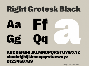 Right Grotesk Black Version 2.500 Font Sample