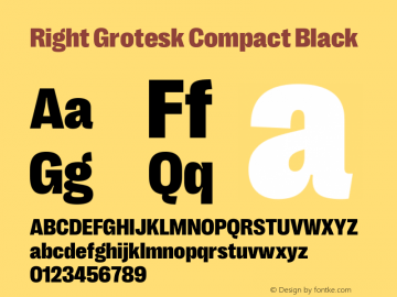 Right Grotesk Compact Black Version 2.500 Font Sample