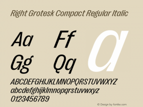 Right Grotesk Compact Regular Italic Version 2.500图片样张