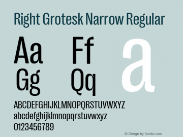 Right Grotesk Narrow Regular Version 2.500图片样张