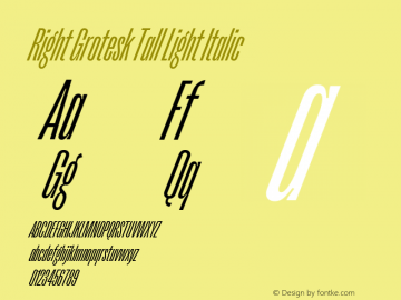 Right Grotesk Tall Light Italic Version 2.500图片样张