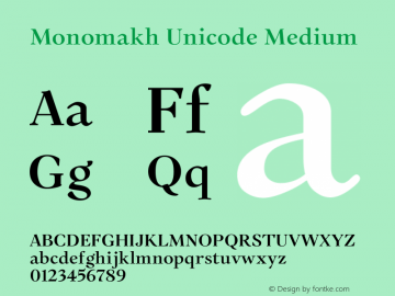 Monomakh Unicode Version 1.2图片样张