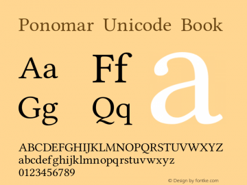 Ponomar Unicode 1.3 Font Sample