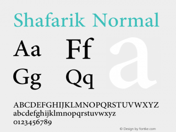 Shafarik Version 1.0 Font Sample