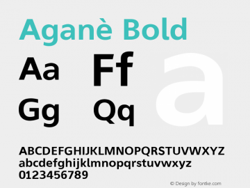 Aganè 65 Version 1.000 Font Sample