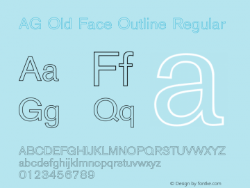 AGOldFace-Outline 001.000 Font Sample