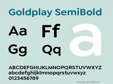 Goldplay SemiBold Version 1.000;hotconv 1.0.109;makeotfexe 2.5.65596 Font Sample