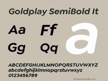 Goldplay SemiBold It Version 1.000;hotconv 1.0.109;makeotfexe 2.5.65596图片样张