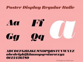 PosterDisplay-RegularItalic Version 1.000 | w-rip DC20160725 Font Sample