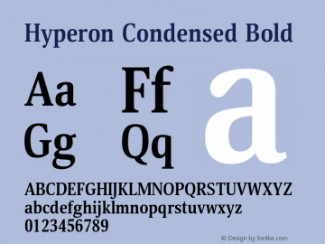 Hyperon Condensed Bold Version 1.000图片样张